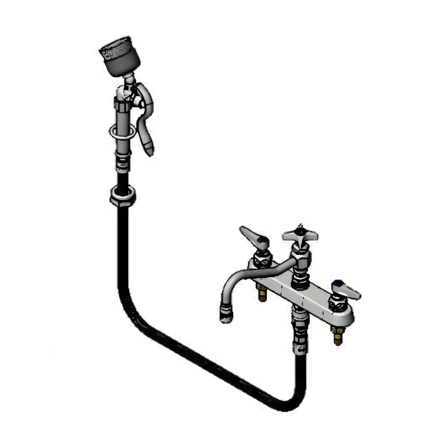 Product image #1 for T&S Brass B-1152-092A-VB Deck-Mount Workboard Faucet with 8-Inch Swing Nozzle and Diverter