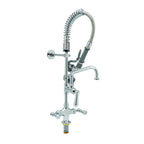 Thumbnail image #1 for T&S Brass MPZ-2DCN-08-CR Mini Pre-Rinse Faucet, 8-Inch Swing Spout, Single-Hole Deck Mount, Club Handles