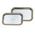 Thumbnail image #1 for Vollrath Odyssey™ Chrome-Plated Rectangular Serving Tray with Decorative Gold-Tone Rim, 19-1/2 x 14 Inch