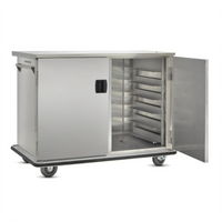 FWE Mobile Patient Tray Cart, Non-Insulated, 32-Tray Capacity, Stainless Steel