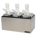Thumbnail image #1 for San Jamar Countertop Triple-Well Condiment Pump Service Center with 3 x 2.5-Qt Black Jars, Stainless Steel