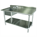 Thumbnail image #1 for Advance Tabco Special Value Series 60-Inch x 30-Inch Work Table with Left Prep Sink and 5-Inch Backsplash