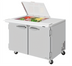 Thumbnail image #1 for Turbo Air PRO Series 48-Inch 2-Door Sandwich/Salad Mega Prep Table with Flat Clear Lid, 12-Pan Capacity