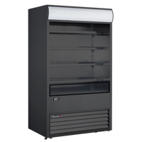 48-Inch Open-Air Grab-and-Go Refrigerated Showcase, 24.7 Cu. Ft., Black, Self-Contained, 220V