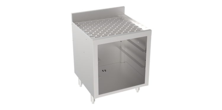 Product image #1 for Krowne Silver Series Floor Model Bar Glass Storage Cabinet with Drainboard Top, 3-Rack Capacity, 24-Inch Wide