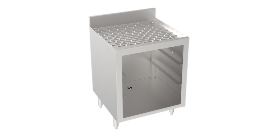 Product image #1 for Krowne Silver Series Floor Model Bar Glass Storage Cabinet with Drainboard Top, 3-Rack Capacity, 24-Inch Wide