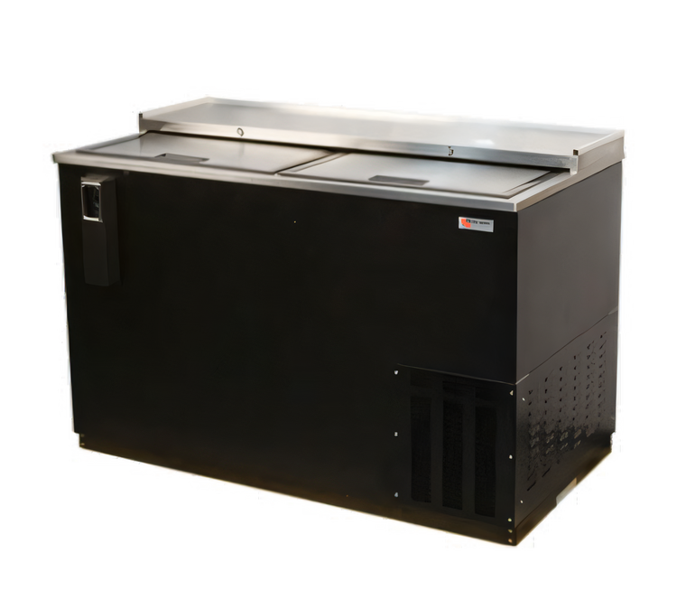 Product image #1 for Pro-Line 50-Inch Flat Top Deep Well Horizontal Bottle Cooler with Sliding Doors, Black