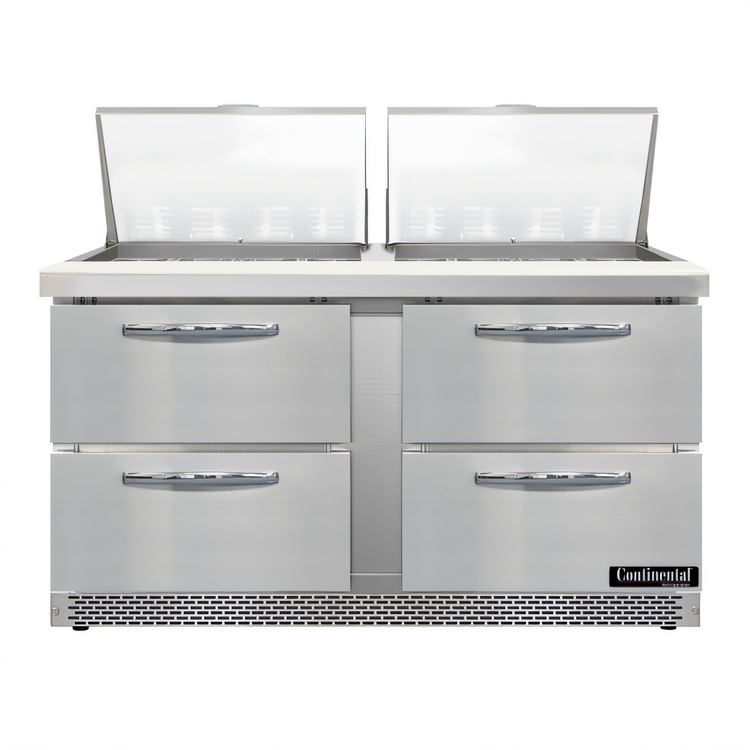 Product image #1 for Continental Refrigerator Designer Line 60" Mighty Top Two-Section Sandwich Unit with 4 Drawers