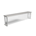 Thumbnail image #1 for BK Resources SG-FCS-72 Single-Sided Stainless Steel Sneeze Guard Overshelf, 72"W x 12"D x 18"H, Fixed Tempered Glass