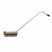Winco Heavy-Duty 31-Inch Commercial Broiler Brush with Steel Wire Bristles and Scraper