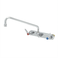 T&S Brass B-1128-XS-F12 Low-Lead Wall-Mount Workboard Faucet with 12-Inch Swivel Spout, 8-Inch Centers