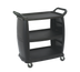 Thumbnail image #1 for Carlisle 36 x 18 Inch 3-Shelf Black Polypropylene Bussing Cart