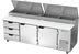 Thumbnail image #1 for Beverage-Air 93-Inch Three-Section Pizza Prep Table with 2 Doors, 3 Drawers, and 19-Inch Cutting Board