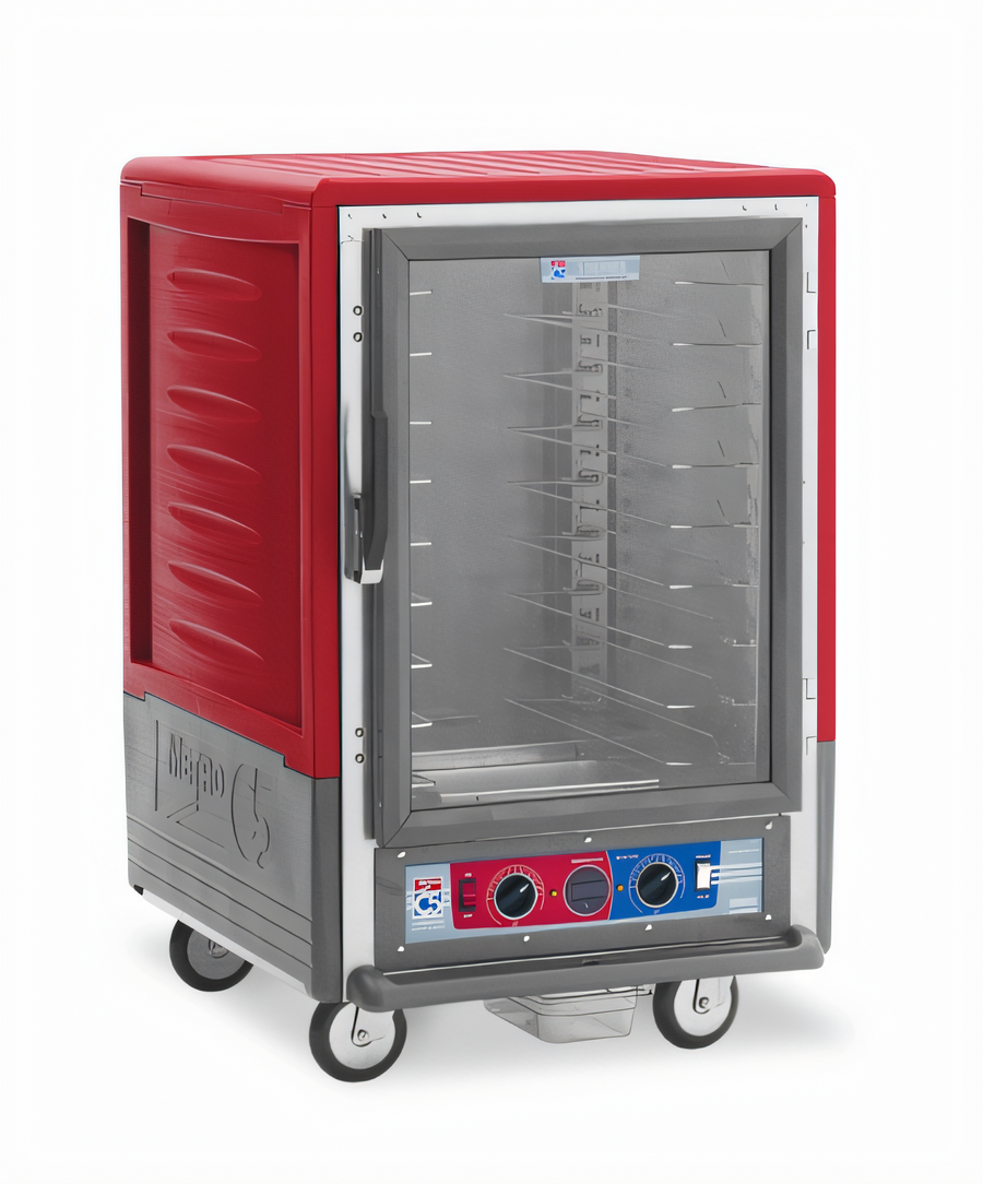 Product image #1 for Metro C5 3 Series Mobile Half-Height Combination Heated Holding and Proofing Cabinet with Clear Polycarbonate Door and Universal Wire Slides