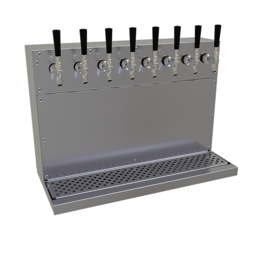 Product image #1 for Glastender 8-Faucet Wall Mount Air-Cooled Stainless Steel Draft Dispensing Tower