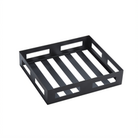 American Metalcraft Black Square Stainless Steel Serving Crate, 10-1/2 Inch Long