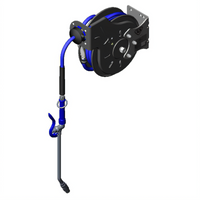 T&S Brass Open Epoxy-Coated Steel Retractable Hose Reel System with 3/8-Inch x 15-Foot Hose and Extended Spray Wand