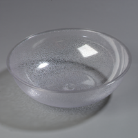Carlisle 5.5 Qt Clear Round Polycarbonate Salad Bowl with Pebbled Exterior, 12 Inch