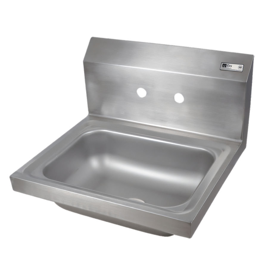 Product image #1 for John Boos Pro-Bowl Wall-Mounted Stainless Steel Hand Sink with 14 x 10 x 5-Inch Bowl, 8-Inch Faucet Centers, and Basket Drain