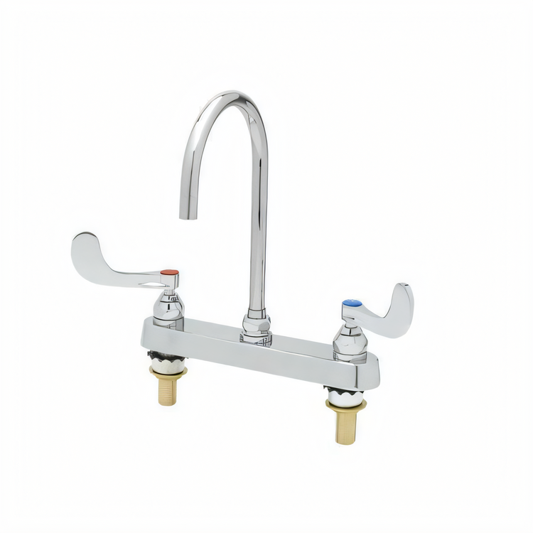 Product image #1 for T&S Brass 8-Inch Center Deck Mount Workboard Mixing Faucet with 5-11/16-Inch Swivel Gooseneck