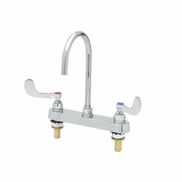 T&S Brass 8-Inch Center Deck Mount Workboard Mixing Faucet with 5-11/16-Inch Swivel Gooseneck
