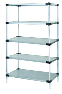 Quantum Solid Shelving Starter Kit with 5 Solid Shelves, 24 x 21 x 86 Inches