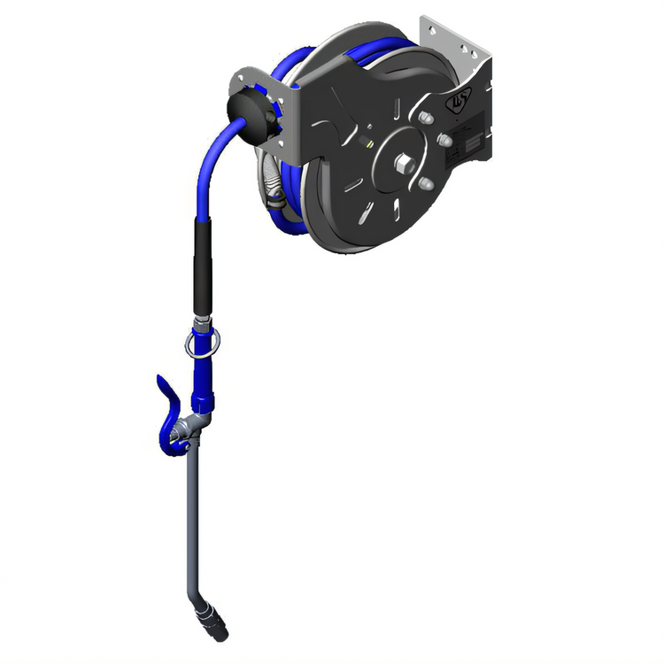 Product image #1 for Open Stainless Steel Retractable Hose Reel System with 3/8-Inch x 15-Foot Hose and Extended Spray Wand with Swivel