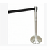 Thumbnail image #1 for Omcan USA Retractable Black Belt Crowd Control Stanchion with Stainless Steel Stand and Portable Base