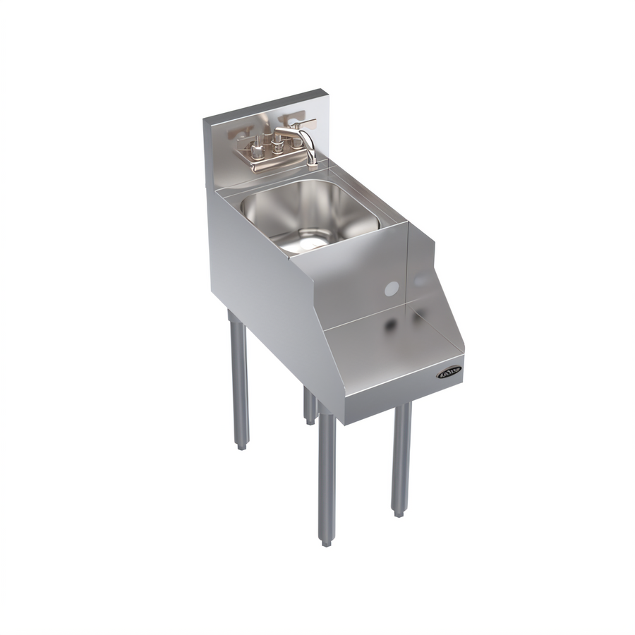Product image #1 for Krowne Royal Series 12-Inch Wide Freestanding Underbar Blender Station with Dump Sink and Recessed Blender Shelf