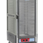 Thumbnail image #1 for Metro C5 Insulation Armour C537-HFC-U-GY Mobile Heated Holding Cabinet, 3/4 Height, Clear Door, 14 Sheet Pan Capacity