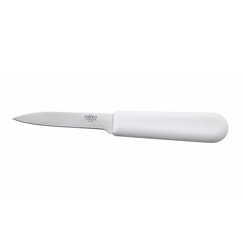 Product image #1 for Winco 3-Inch Stainless Steel Stamped Spear Point Paring Knife with White Polypropylene Handle