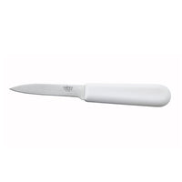Winco 3-Inch Stainless Steel Stamped Spear Point Paring Knife with White Polypropylene Handle