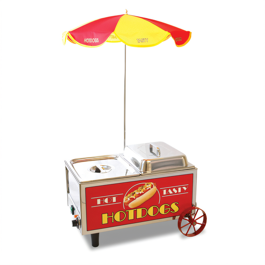Product image #1 for Benchmark Mirror-Finished Stainless Steel Hot Dog Mini Cart with 60 Hot Dog / 30 Bun Capacity, 120V