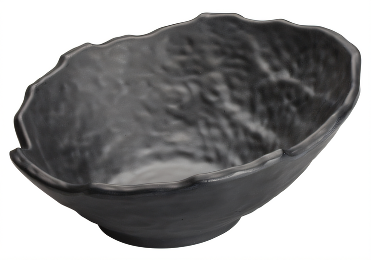 Product image #2 for Winco Ardesia Kaori 23 oz Black Angled Round Melamine Restaurant Bowl, 9 Inch