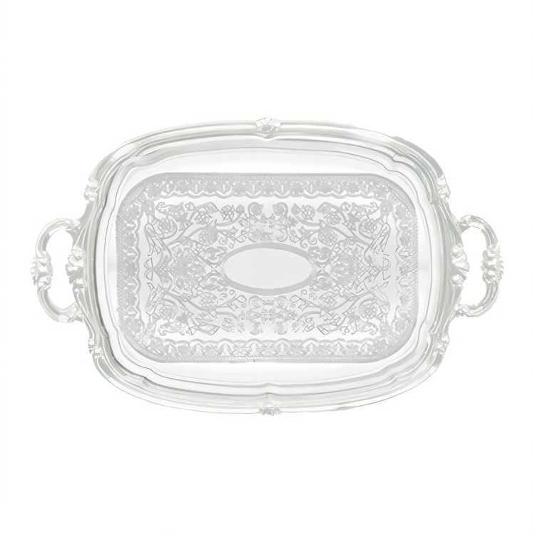 Product image #1 for Winco Rectangular Chrome-Plated Serving Tray with Handles and Gadroon Edge, 19-1/2 x 12-1/2 Inches