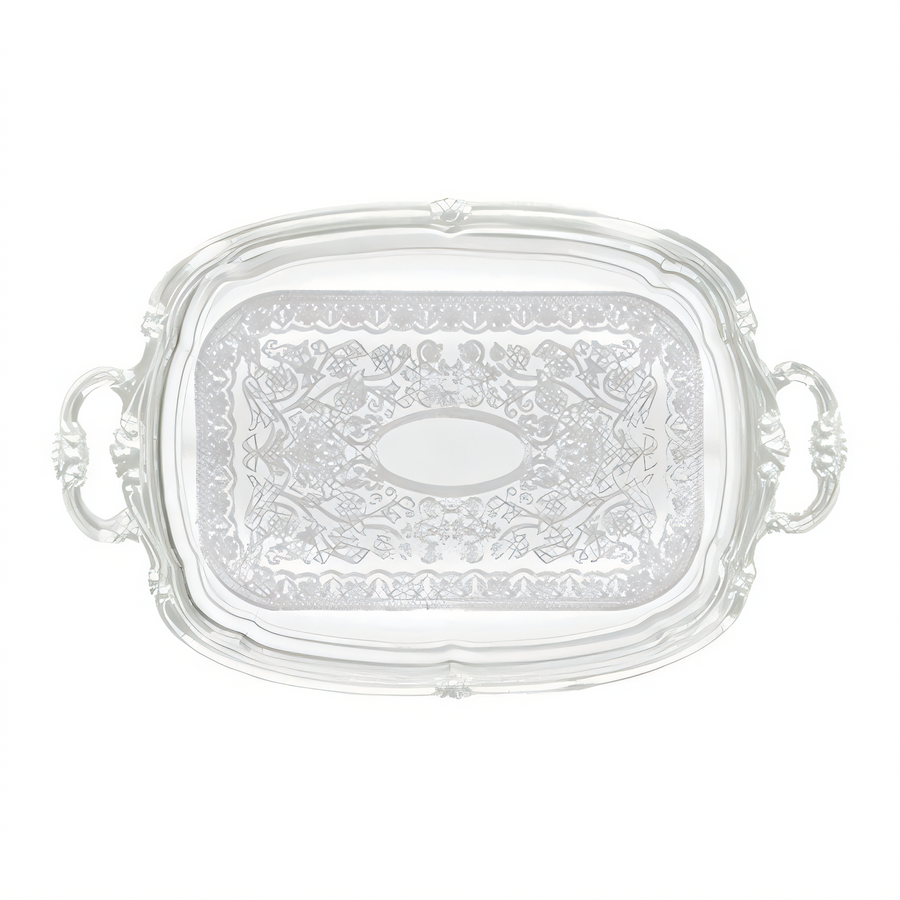 Product image #1 for Winco Rectangular Chrome-Plated Serving Tray with Handles and Gadroon Edge, 19-1/2 x 12-1/2 Inches