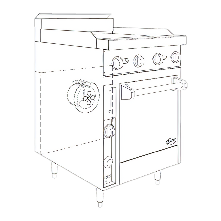 Product image #1 for Bistro JBR-24G-24C 24" Gas Restaurant Range with Griddle and Convection Oven