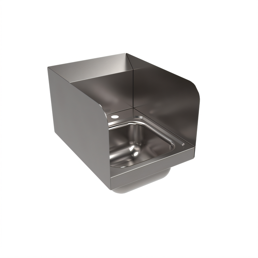 Product image #1 for BK Resources Space Saver Wall-Mounted Hand Sink with Side Splashes, 9" x 9" x 5" Bowl, 304 Stainless Steel