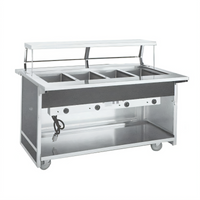 Atlas Metal BLH-2-OT Mobile Hot Food Serving Counter with Open Base, 2-Pan Capacity