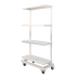 Thumbnail image #1 for New Age Mobile Aluminum To-Go Shelving Unit with Solid Adjustable Shelves, 30 x 16 x 60 Inches