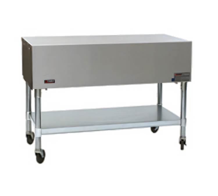 Product image #1 for Eagle Group 81-1/2-Inch Mobile Solid-Top Stainless Steel Utility Serving Counter with Open Base