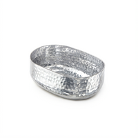 Silver Hammered Aluminum Oval Entrée Basket, 25 oz.