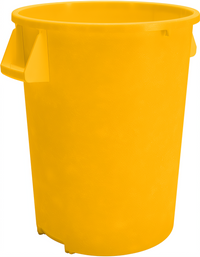 Bronco Round 32-Gallon Yellow Polyethylene Trash Container