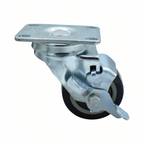 Thumbnail image #1 for BK Resources 3SBR-1PT-PLY-TLB 3-Inch Polyurethane Plate Caster with Top-Lock Brake, 300 lb Capacity