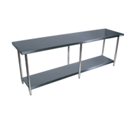 BK Resources 96-Inch x 18-Inch Stainless Steel Work Table with Adjustable Undershelf