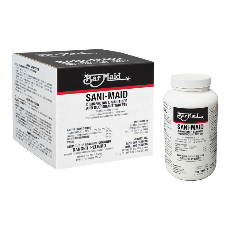 Product image #1 for Bar Maid Quaternary Sanitizer/Disinfectant Tablets, 4 x 200-Tablet Bottles