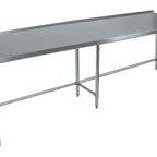 Thumbnail image #1 for BK Resources SVTROB-1884 84 x 18 Inch Open-Base Stainless Steel Work Table with 1-1/2 Inch Rear Riser