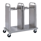 Thumbnail image #1 for Delfield TT2-1826 Mobile Open-Frame Dual-Stack Tray Dispenser, Stainless Steel, for 18 x 26-Inch Trays