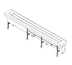 Thumbnail image #1 for Dinex DXIESB12 12 ft. Dual Urethane Band Belt Tray Make-Up Conveyor