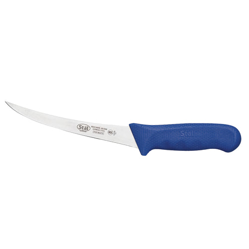 Product image #1 for Winco Stäl 6-Inch Curved Flexible Boning Knife with Blue Polypropylene Handle